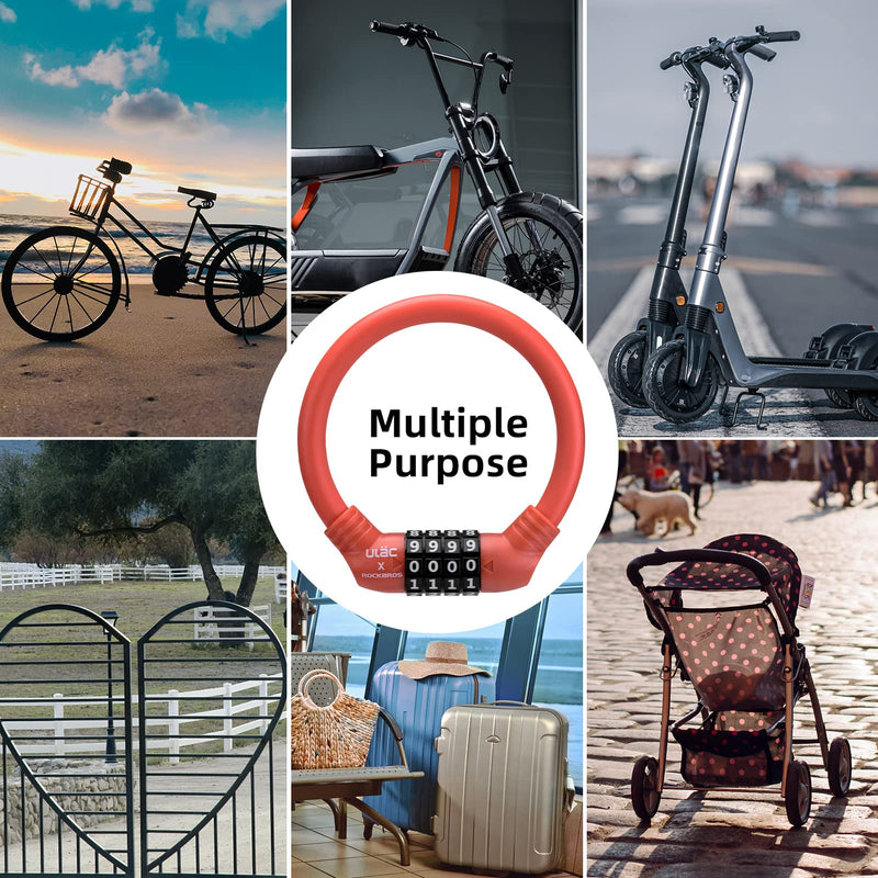Load image into Gallery viewer, ROCKBROS Lightweight Bike Lock Cable 12MM Anti-Theft Combination Lock
