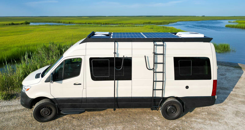 Load image into Gallery viewer, Sprinter Wheel Wrap Side Ladder (New Flat Step Design)
