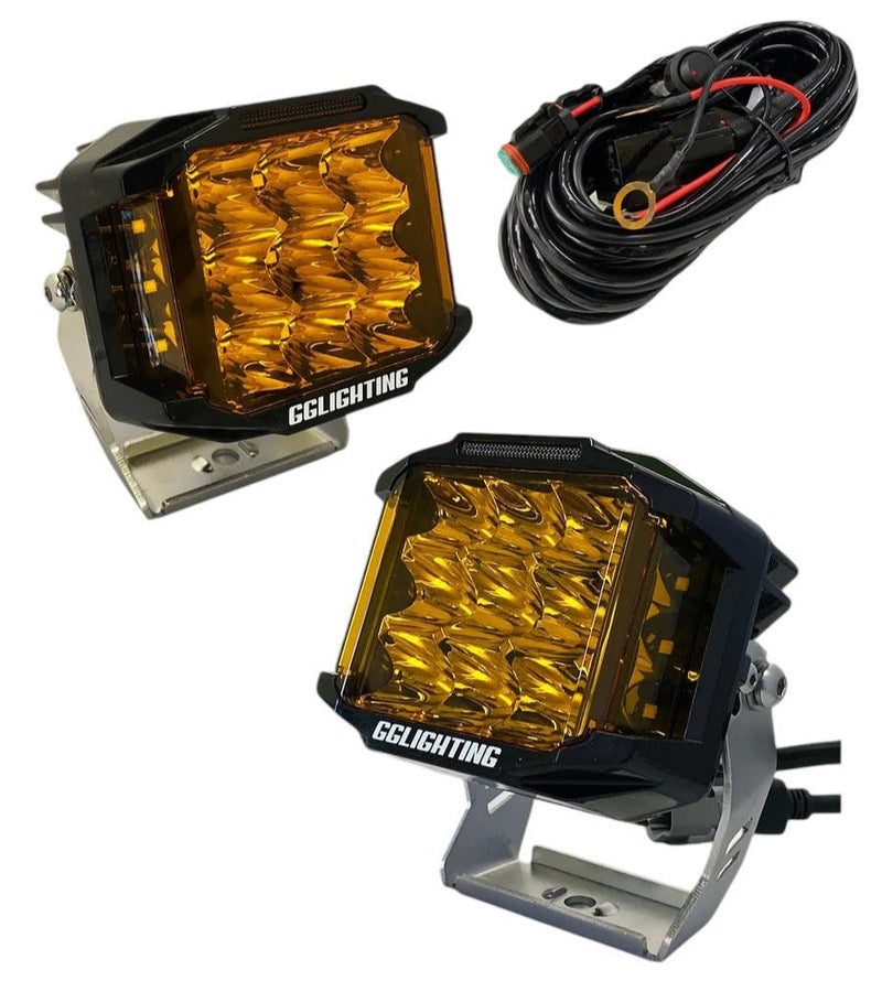 Load image into Gallery viewer, CB60 Amber Pod Bundle With Wiring Harness
