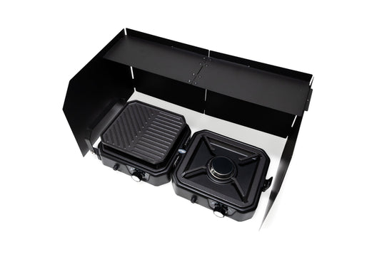 Portable 2 Burner Camp Stove & Wind Screen - Clearance