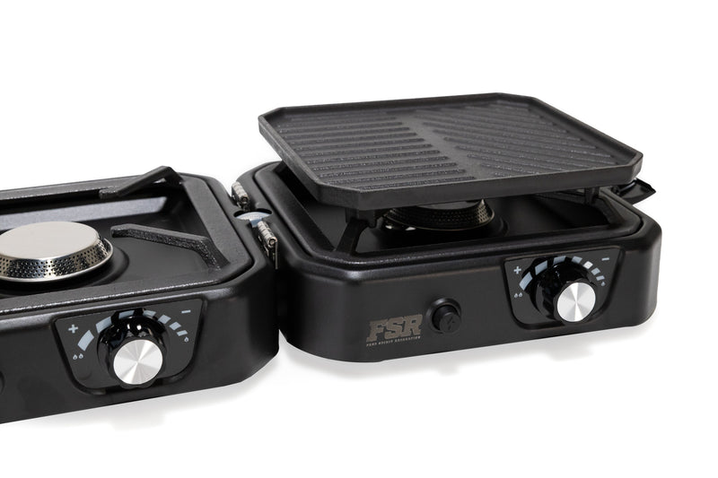Load image into Gallery viewer, Portable 2 Burner Camp Stove &amp; Wind Screen - Clearance
