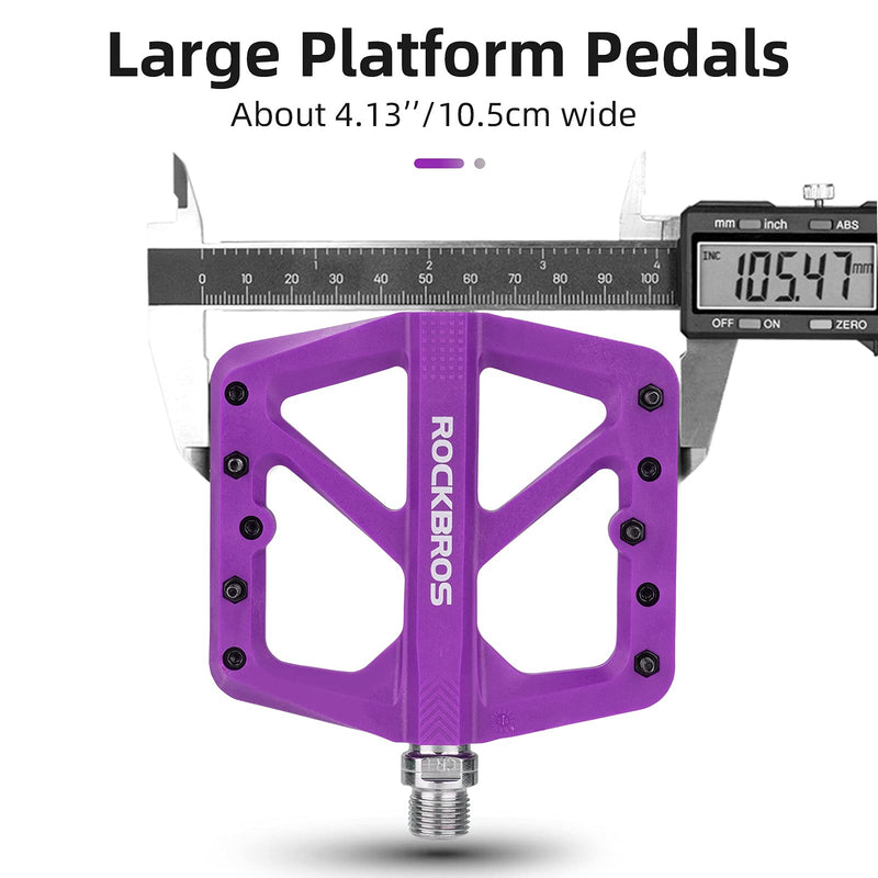 Load image into Gallery viewer, ROCKBROS Mountain Bike Pedals Lightweight Nylon DU Bearing 9/16" MTB Flat Bike Pedals
