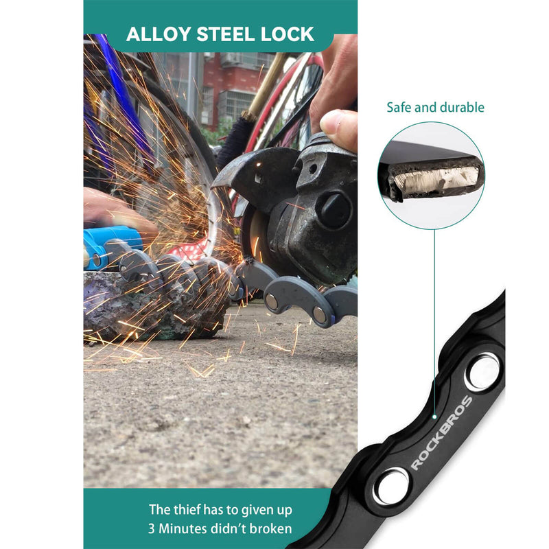 Load image into Gallery viewer, ROCKBROS Folding Bike Lock Anti-theft Alloy Lock with Mounting Bracket
