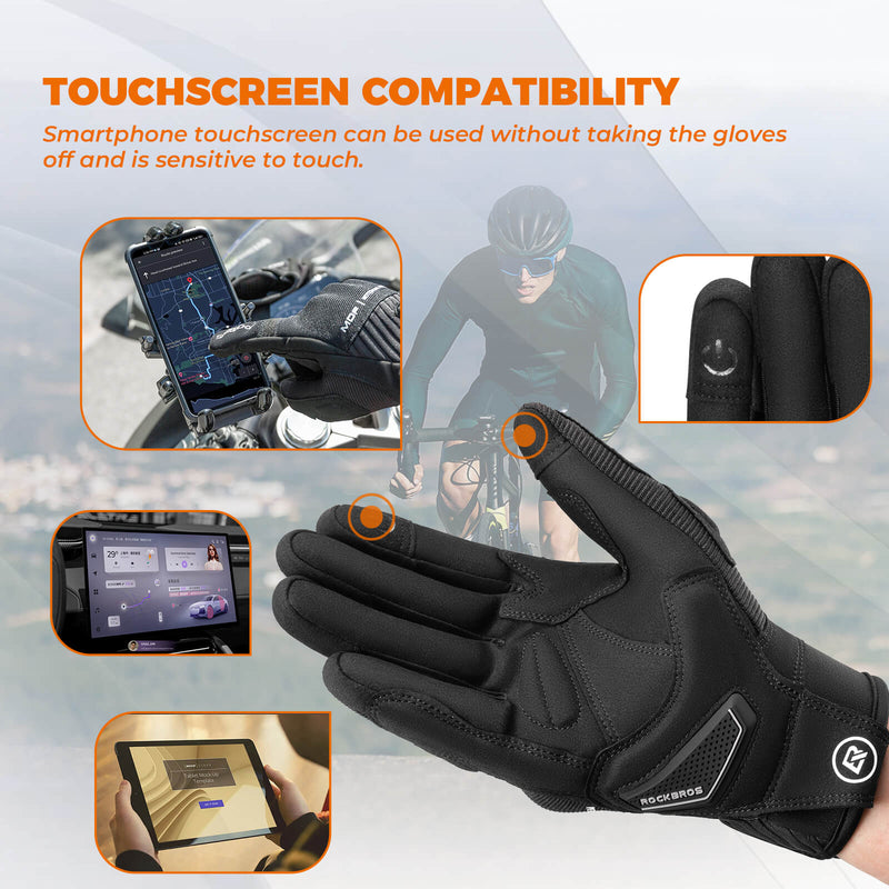 Load image into Gallery viewer, ROCKBROS Full Finger Cycling Gloves Touchscreen Breathable Flexible Padded
