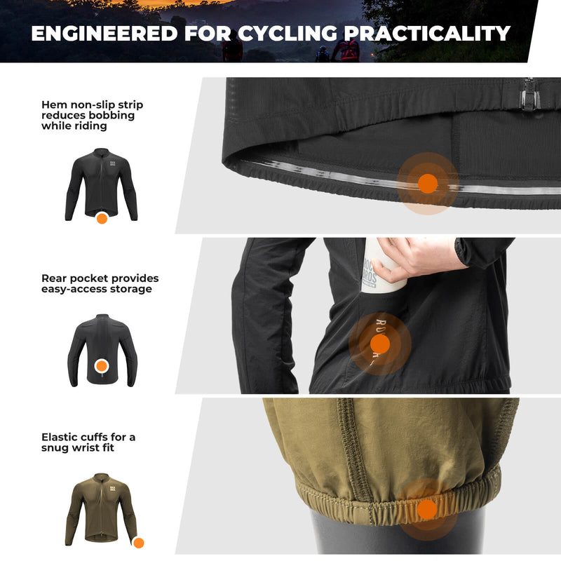 Load image into Gallery viewer, ROCKBROS Long-Seeved Cycling Windbreaker Jacket Foldable
