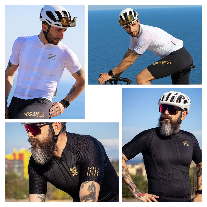 Load image into Gallery viewer, ROCKBROS Men's Short-Sleeve Cycling Jersey Diamond Pattern
