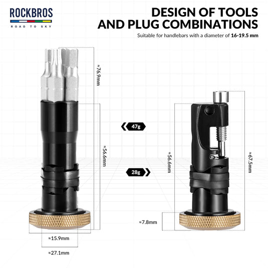 ROCKBROS Handlebar Tool Kit -Road to Sky VIAK Co-Branded Bar End