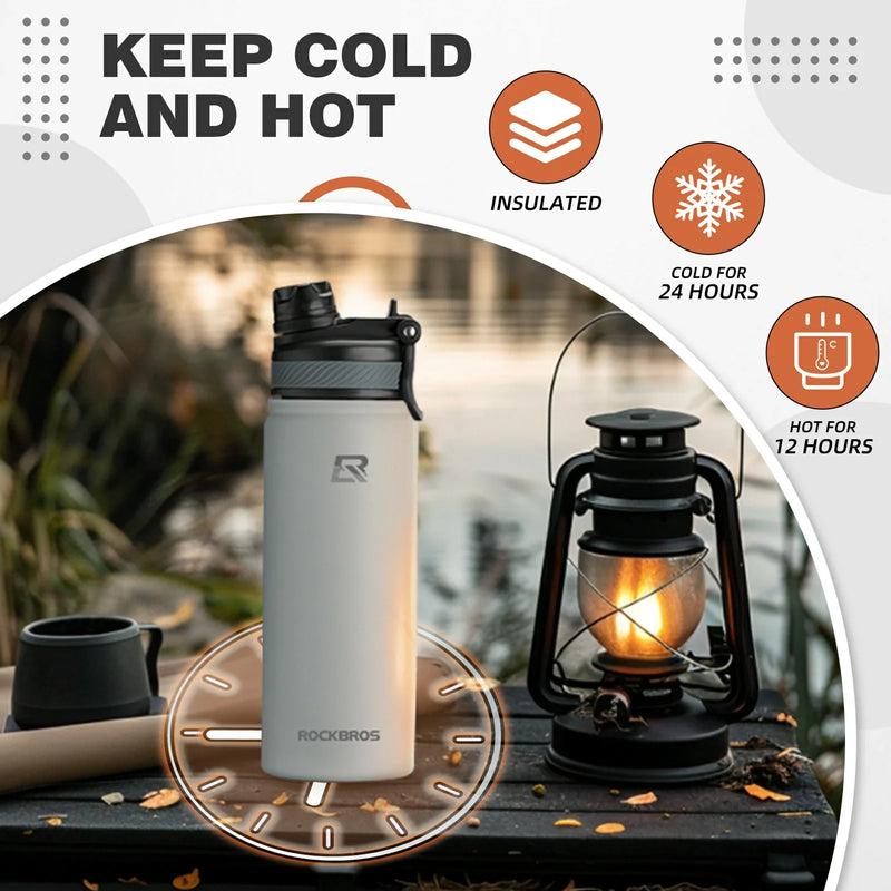 Load image into Gallery viewer, ROCKBROS Stainless Steel Insulated Water Bottle with Straw
