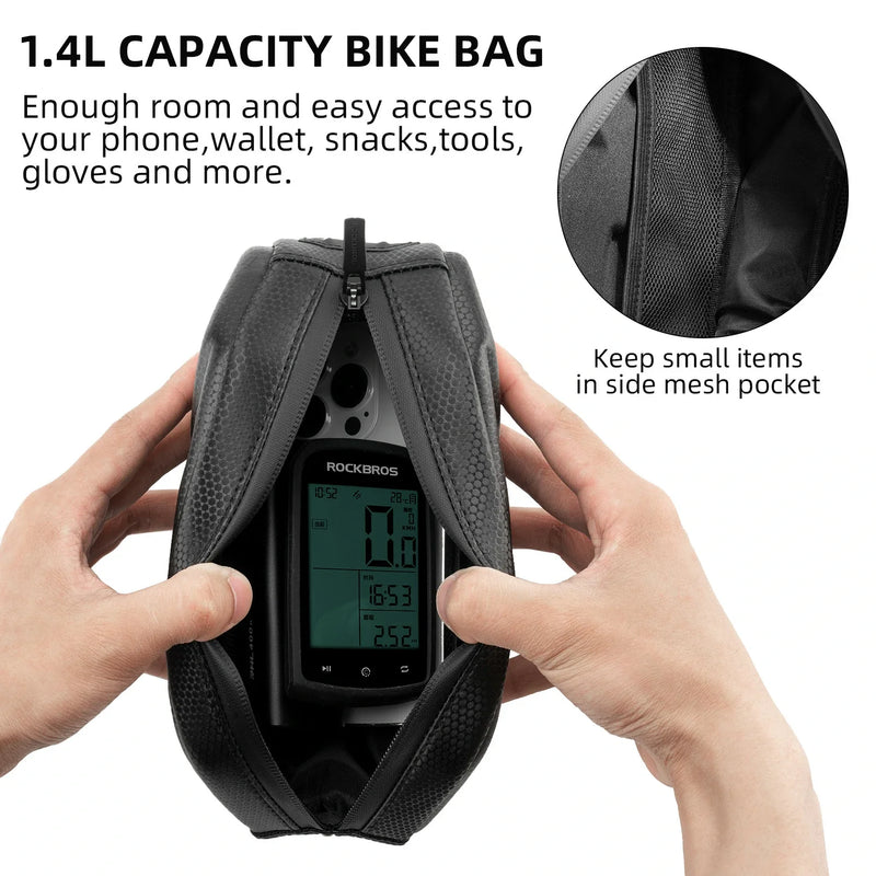 Load image into Gallery viewer, ROCKBROS 076 Hard Shell Bike Top Tube Frame Bag Pouch 1.4L

