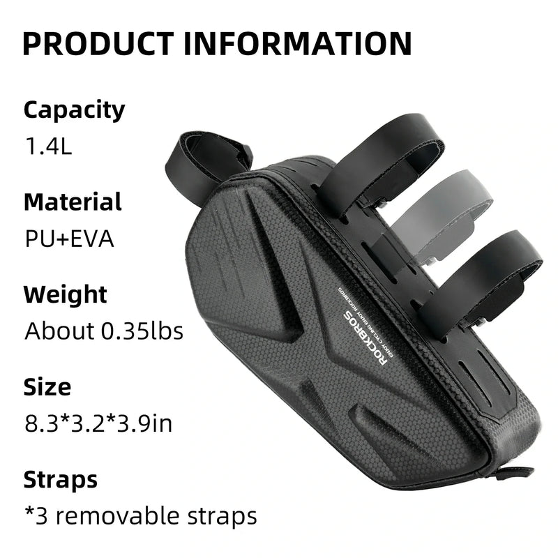 Load image into Gallery viewer, ROCKBROS 076 Hard Shell Bike Top Tube Frame Bag Pouch 1.4L
