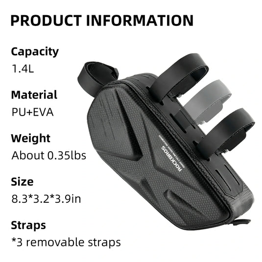 ROCKBROS 076 Hard Shell Bike Top Tube Frame Bag Pouch 1.4L