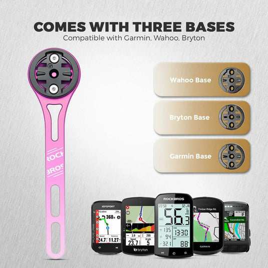 ROCKBROS Bike Aluminum Computer Mount  compatible with Garmin, Wahoo, Bryton, and GoPro