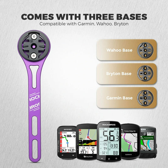 ROCKBROS Bike Aluminum Computer Mount  compatible with Garmin, Wahoo, Bryton, and GoPro