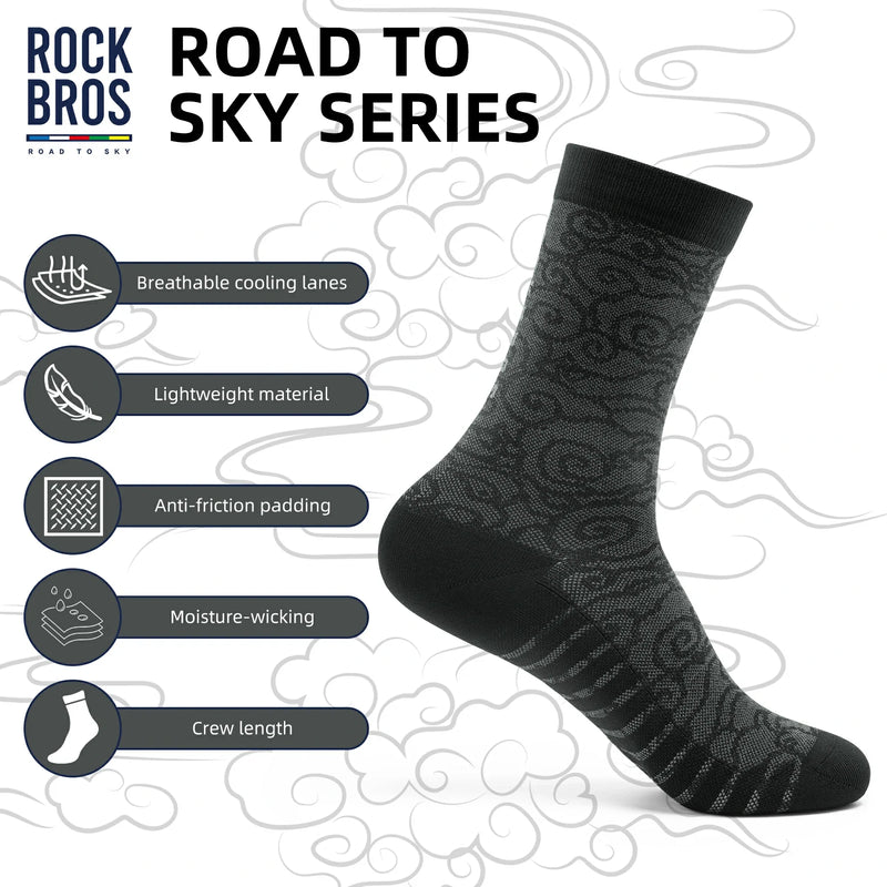 Load image into Gallery viewer, ROCKBROS Road to Sky Bike Socks Breathable Fabric Antibacterial Long Ride Cushioned
