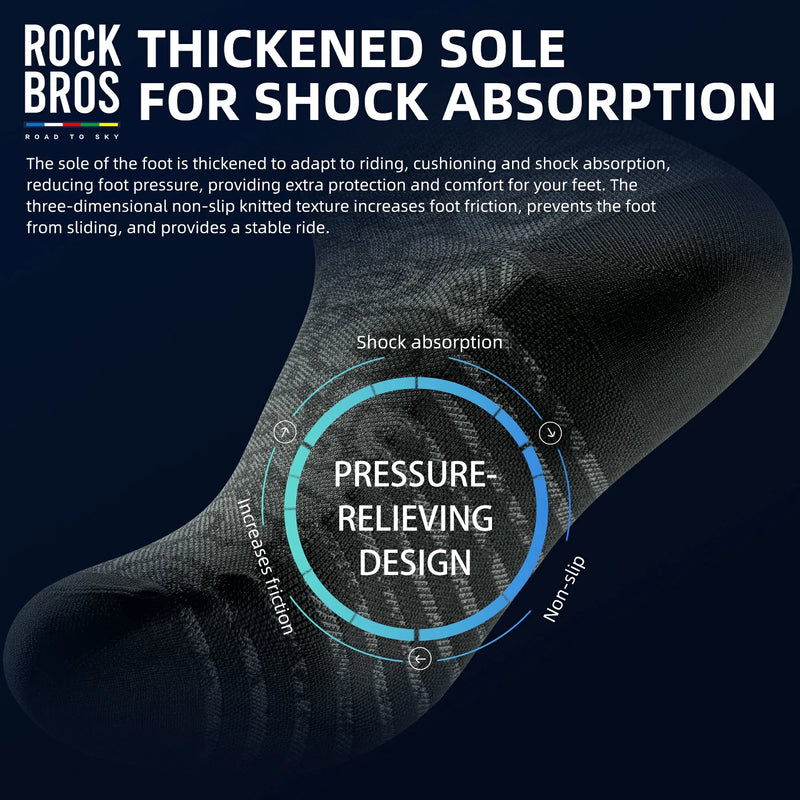 Load image into Gallery viewer, ROCKBROS Road to Sky Bike Socks Breathable Fabric Antibacterial Long Ride Cushioned
