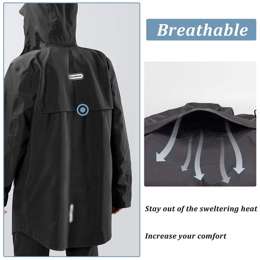 Waterproof Raincoat & Overtrousers for Men Women with Reflective