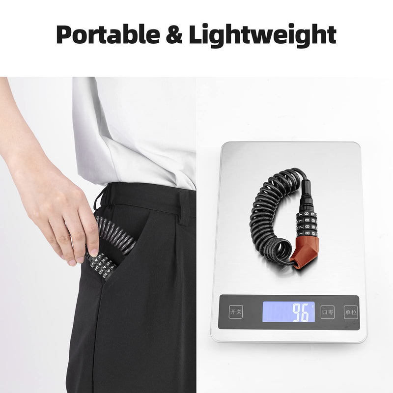 Load image into Gallery viewer, ROCKBROS Lightweight Helmet Lock, Resettable Combination Cable Lock for Bike &amp; Luggage
