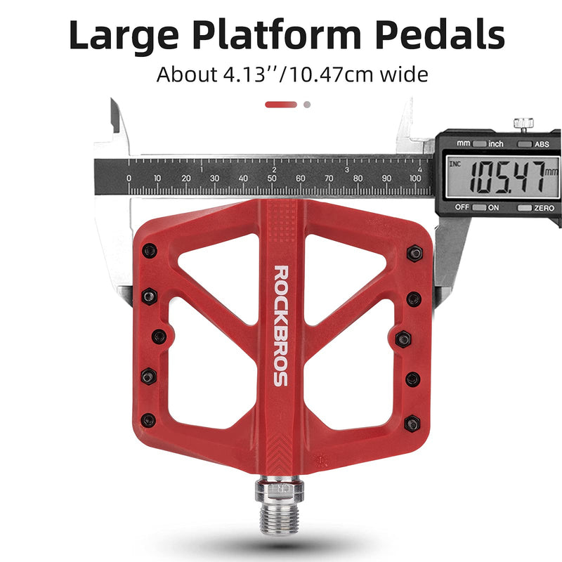 Load image into Gallery viewer, ROCKBROS Mountain Bike Pedals Lightweight Nylon DU Bearing 9/16" MTB Flat Bike Pedals
