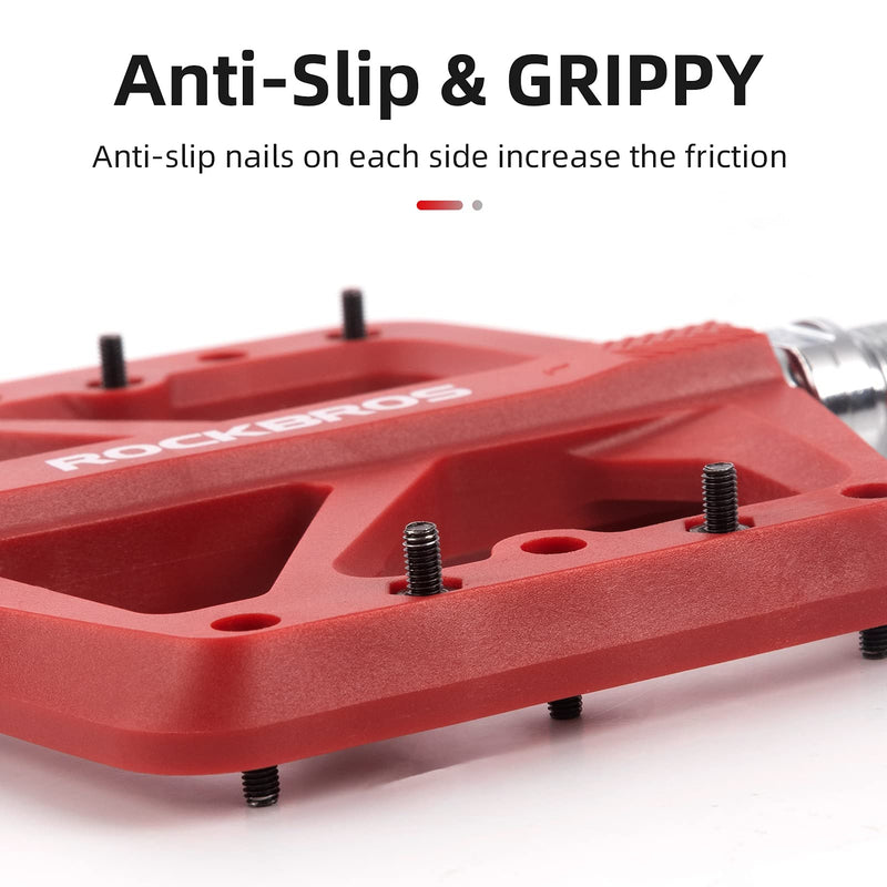 Load image into Gallery viewer, ROCKBROS Mountain Bike Pedals Lightweight Nylon DU Bearing 9/16" MTB Flat Bike Pedals
