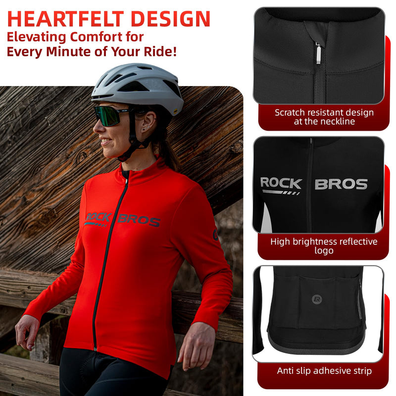 Load image into Gallery viewer, ROCKBROS Men's Long Sleeve Cycling Jersey with full zipper rear pockets perfect fit for outdoor sports
