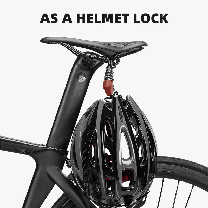 Load image into Gallery viewer, ROCKBROS Lightweight Helmet Lock, Resettable Combination Cable Lock for Bike &amp; Luggage
