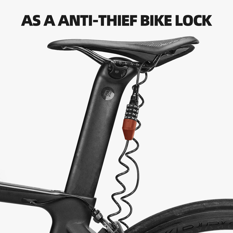 Load image into Gallery viewer, ROCKBROS Lightweight Helmet Lock, Resettable Combination Cable Lock for Bike &amp; Luggage
