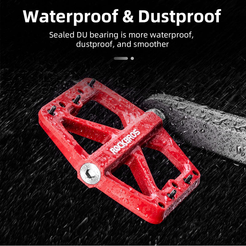Load image into Gallery viewer, ROCKBROS Mountain Bike Pedals Lightweight Nylon DU Bearing 9/16" MTB Flat Bike Pedals
