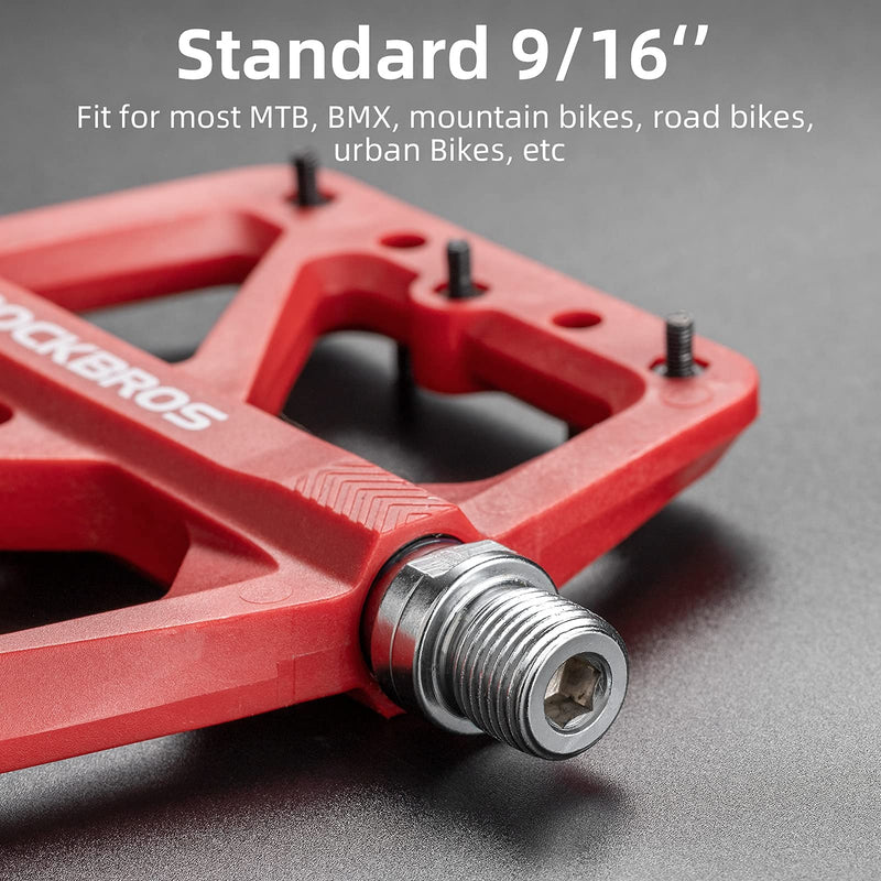Load image into Gallery viewer, ROCKBROS Mountain Bike Pedals Lightweight Nylon DU Bearing 9/16" MTB Flat Bike Pedals
