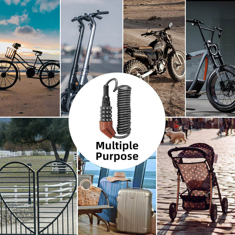 Load image into Gallery viewer, ROCKBROS Lightweight Helmet Lock, Resettable Combination Cable Lock for Bike &amp; Luggage
