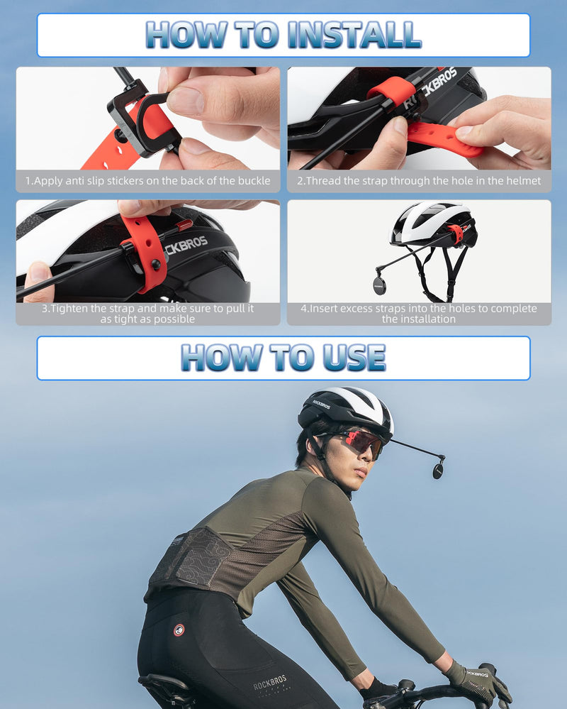 Load image into Gallery viewer, ROCKBROS Bike Helmet Mirror Detachable Fixing Way ycling Mirror
