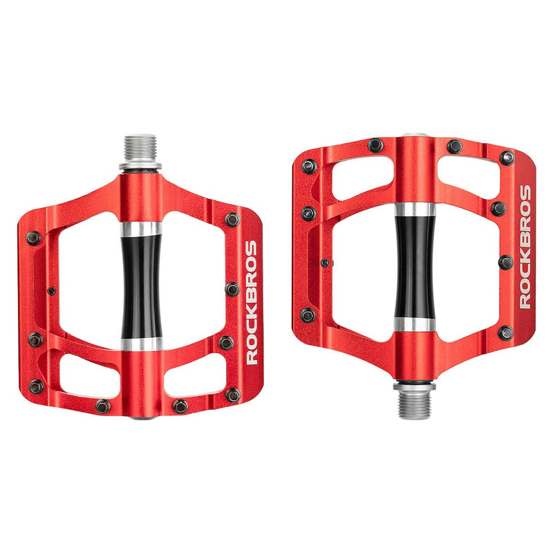 Load image into Gallery viewer, ROCKBROS MTB Pedals Platform Bike Pedal Aluminum 9/16" Bicycle Pedal Non-Slip Lightweight Flat Pedals for BMX Road Mountain Bikes
