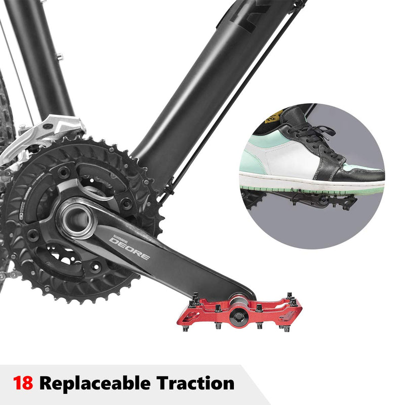 Load image into Gallery viewer, ROCKBROS MTB Pedals Platform Bike Pedal Aluminum 9/16" Bicycle Pedal Non-Slip Lightweight Flat Pedals for BMX Road Mountain Bikes
