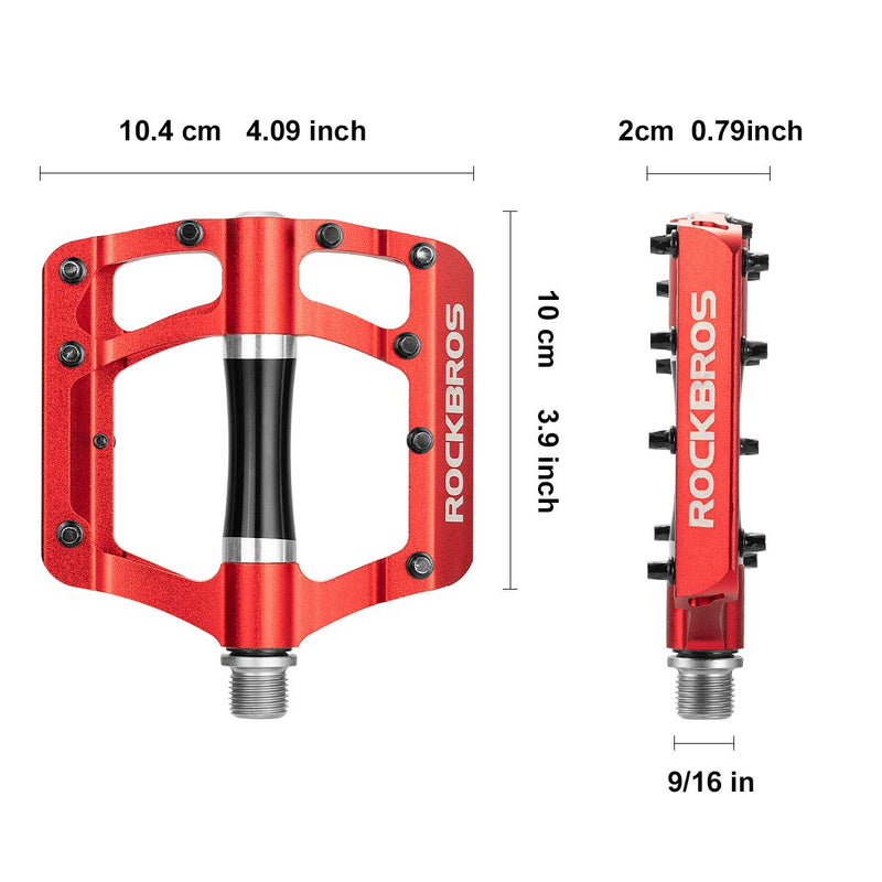Load image into Gallery viewer, ROCKBROS MTB Pedals Platform Bike Pedal Aluminum 9/16" Bicycle Pedal Non-Slip Lightweight Flat Pedals for BMX Road Mountain Bikes
