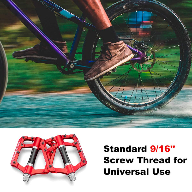Load image into Gallery viewer, ROCKBROS MTB Pedals Platform Bike Pedal Aluminum 9/16" Bicycle Pedal Non-Slip Lightweight Flat Pedals for BMX Road Mountain Bikes
