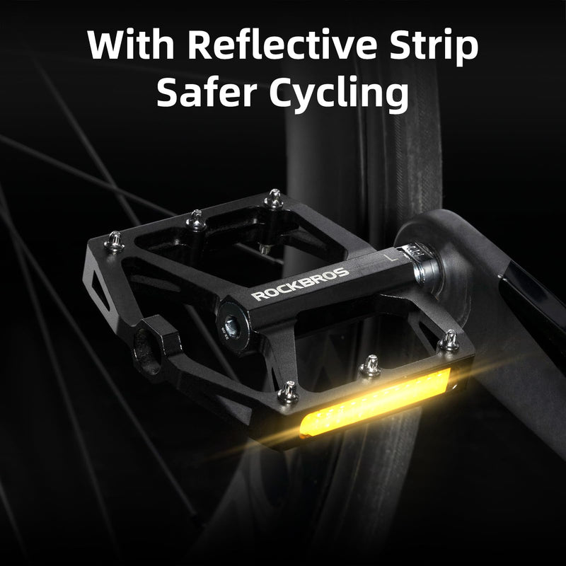 Load image into Gallery viewer, ROCKBROS MTB Reflective Aluminum Pedals 9/16" Sealed Bearing Lightweight
