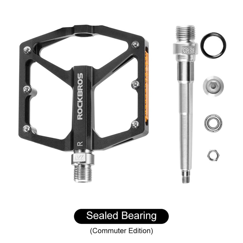 Load image into Gallery viewer, ROCKBROS MTB Reflective Aluminum Pedals 9/16" Sealed Bearing Lightweight
