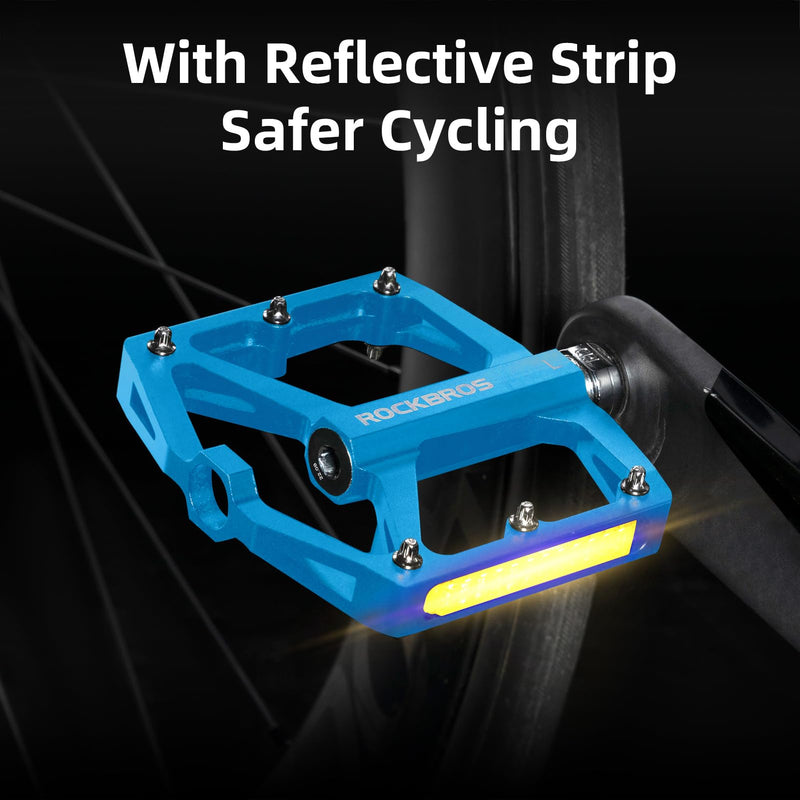 Load image into Gallery viewer, ROCKBROS MTB Reflective Aluminum Pedals 9/16" Sealed Bearing Lightweight
