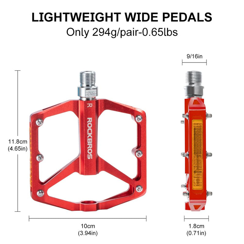 Load image into Gallery viewer, ROCKBROS MTB Reflective Aluminum Pedals 9/16" Sealed Bearing Lightweight
