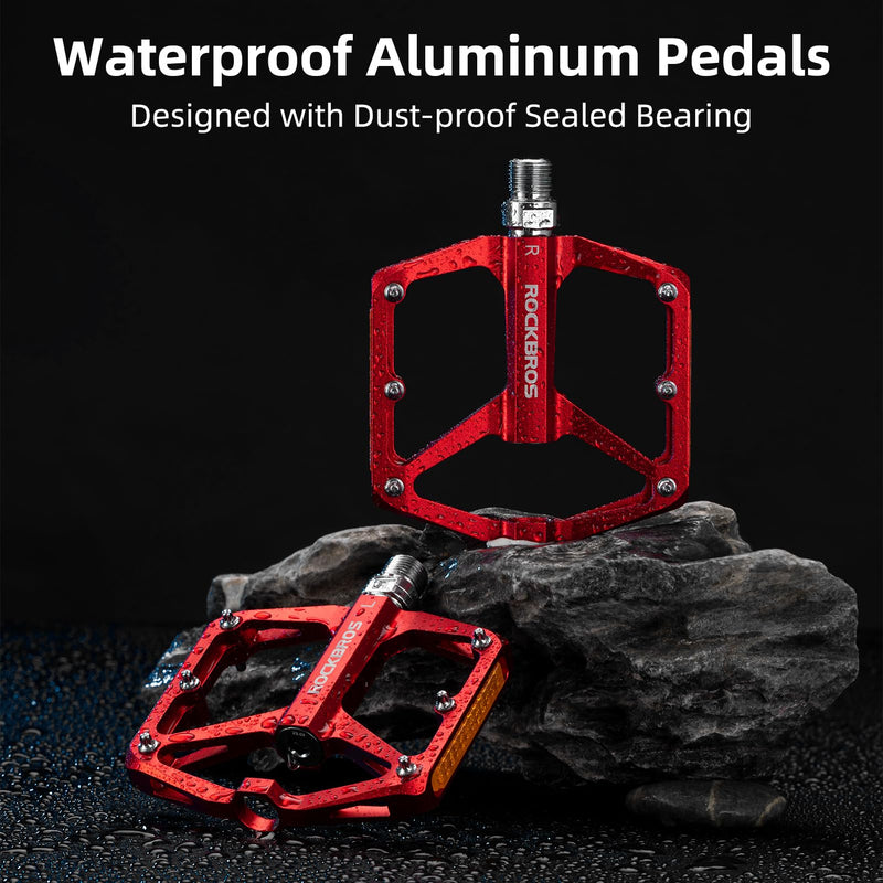 Load image into Gallery viewer, ROCKBROS MTB Reflective Aluminum Pedals 9/16" Sealed Bearing Lightweight
