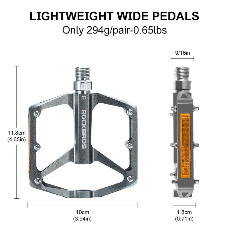 Load image into Gallery viewer, ROCKBROS MTB Reflective Aluminum Pedals 9/16" Sealed Bearing Lightweight
