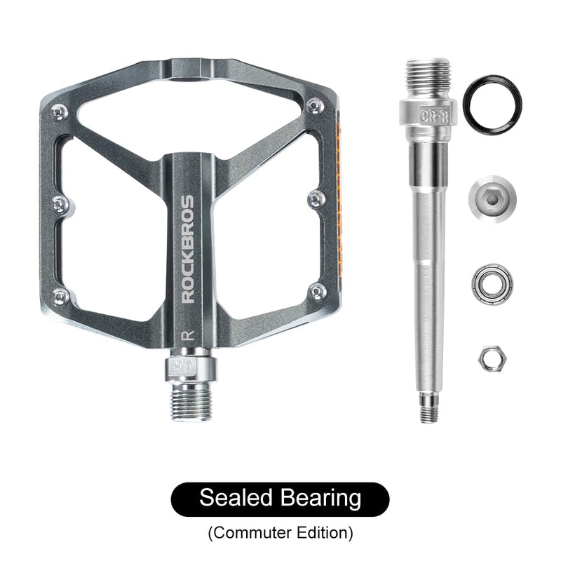 Load image into Gallery viewer, ROCKBROS MTB Reflective Aluminum Pedals 9/16" Sealed Bearing Lightweight

