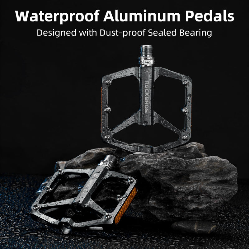 Load image into Gallery viewer, ROCKBROS MTB Reflective Aluminum Pedals 9/16" Sealed Bearing Lightweight
