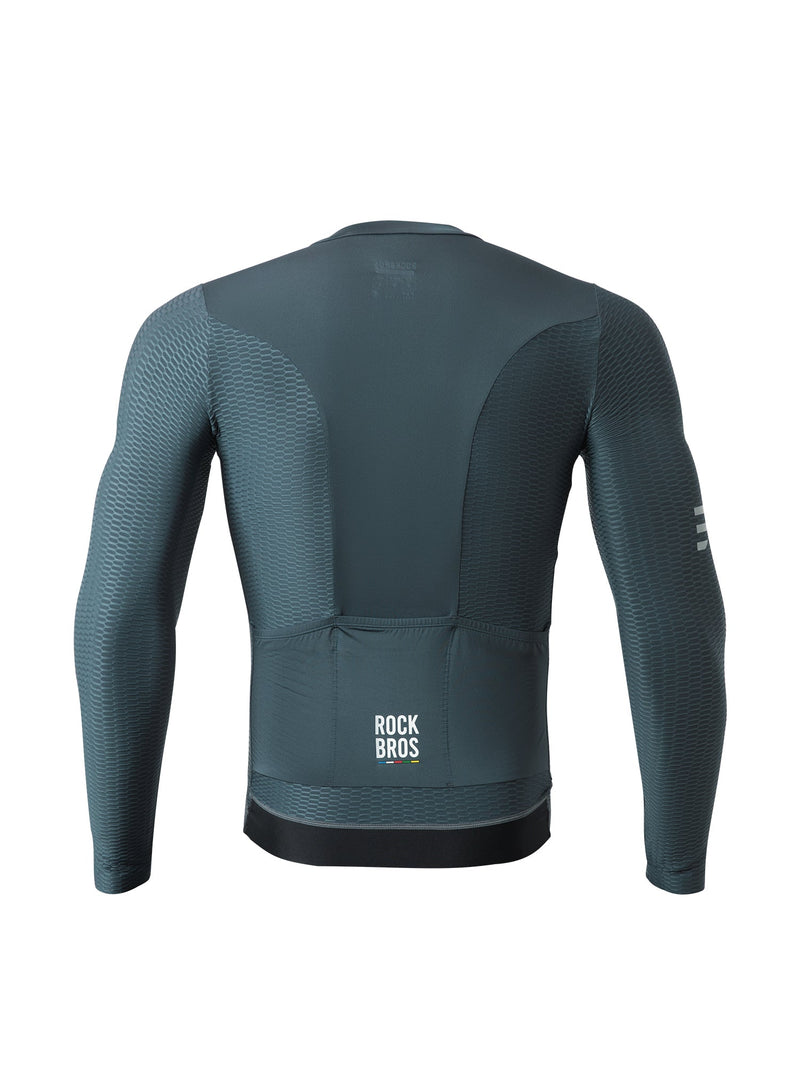 Load image into Gallery viewer, Road To Sky – Men’s Grey Long-Sleeve Cycling Jersey
