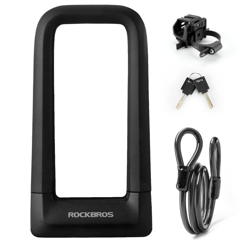 Load image into Gallery viewer, ROCKBROS Bike U Lock, Heavy Duty Anti Theft Bike U Lock with Cable Silicone Cover
