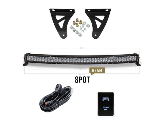 52inch Curved LED Light Bar Roof Brackets Kit For 2007-2021 Toyota Tundra