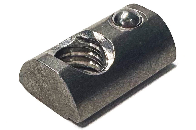 Load image into Gallery viewer, 10S Self-Aligning Roll-In T-Nuts with Ball Spring – 304 Stainless Steel (1/4-20 Thread)
