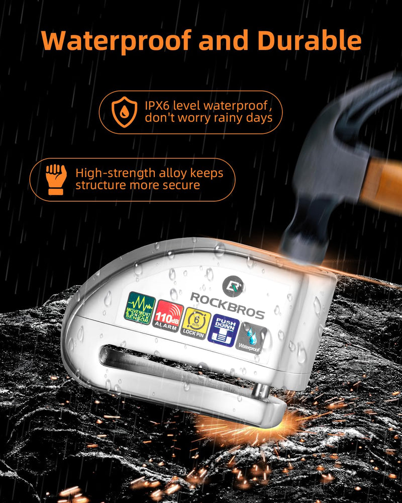 Load image into Gallery viewer, ROCKBROS Disc Brake Lock Motorcycle Alarm Lock Anti-Theft 110db Motorcycle Lock with Reminder Cable Disc Brake vehicle

