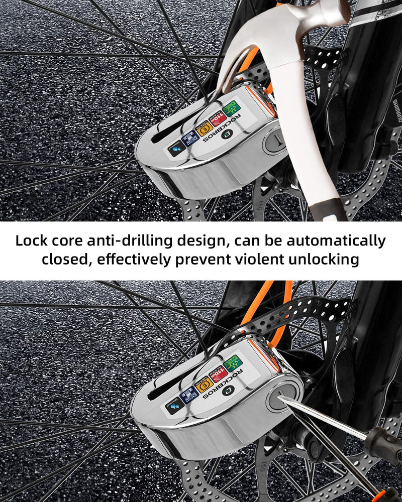 Load image into Gallery viewer, ROCKBROS Disc Brake Lock Motorcycle Alarm Lock Anti-Theft 110db Motorcycle Lock with Reminder Cable Disc Brake vehicle
