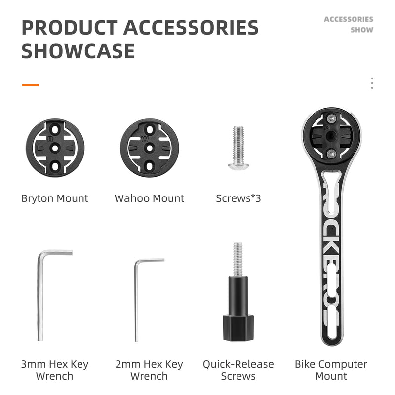 Load image into Gallery viewer, ROCKBROS Bike Aluminum Computer Mount  compatible with Garmin, Wahoo, Bryton, and GoPro
