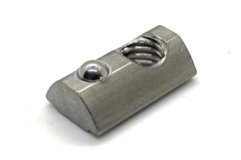 Load image into Gallery viewer, 15S Roll-In T-Nuts w/ Ball Spring &amp; Alignment Grooves - Stainless Steel (5/16-18 &amp; 1/4-20 Thread)
